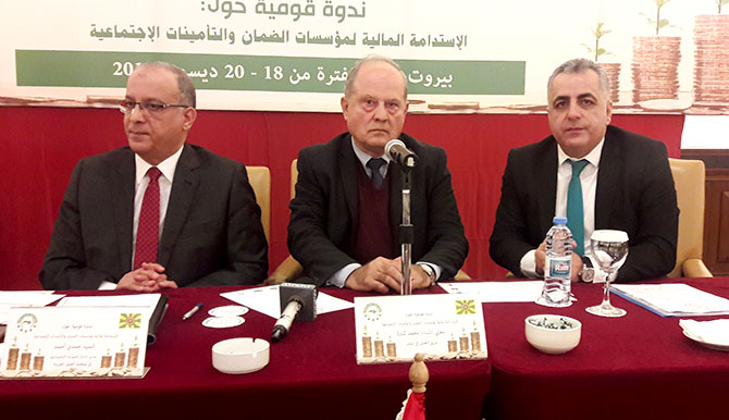 كبارة يرعى ندوة قومية عن مؤسسات الضمان وممثله يتطلع لحكومة تستنهض الوضع الإقتصادي المزري