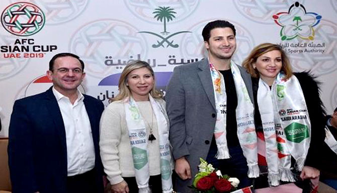 البخاري وكيدانيان والشامسي وشخصيات تابعوا مباراة لبنان والسعودية في أمسية رياضية