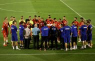 منتخب لبنان لكرة القدم ينتظم في تدريباته تمهيدا لمباراته الاولى امام قطر