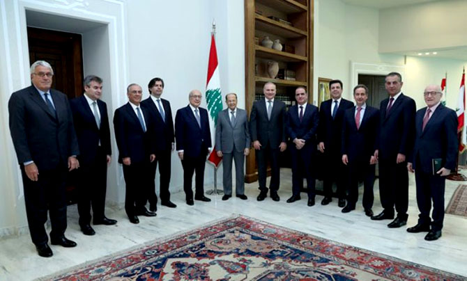عون يبلغ وفد جمعية المصارف بالاتجاه نحو خطة  لتعزيز الثقة بالاقتصاد عموما والليرة خصوصا