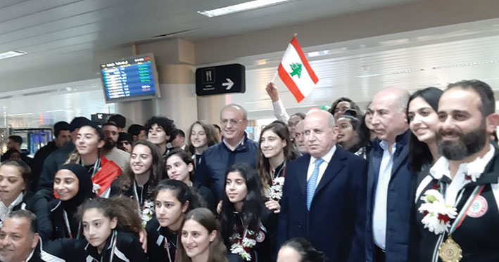 عودة منتخب لبنان لكرة القدم للشابات الفائز ببطولة غرب آسيا
