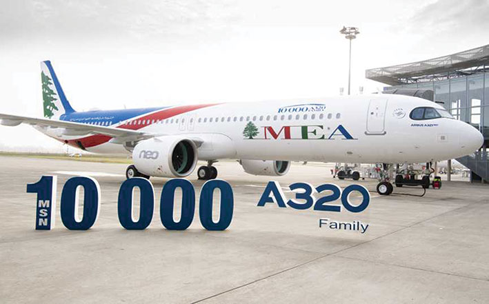 «الميدل إيست» تتسلّم من «إيرباص» طائرة ‏ A320 ذات الرقم التسلسلي 10000