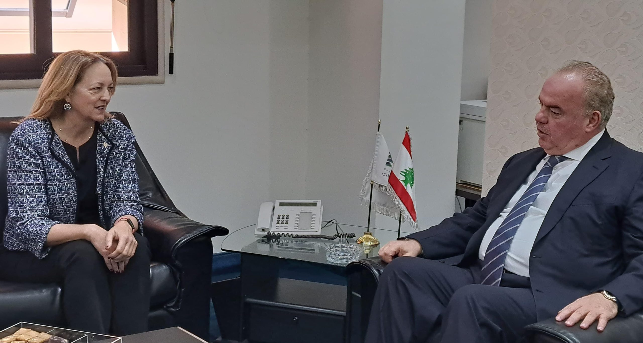 الحاج يعرض مع السفيرة الأميركية إعادة الإعمار