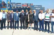 استقبال سفينة الحاويات الضخمة  cmacgm nerval في مرفأ طرابلس