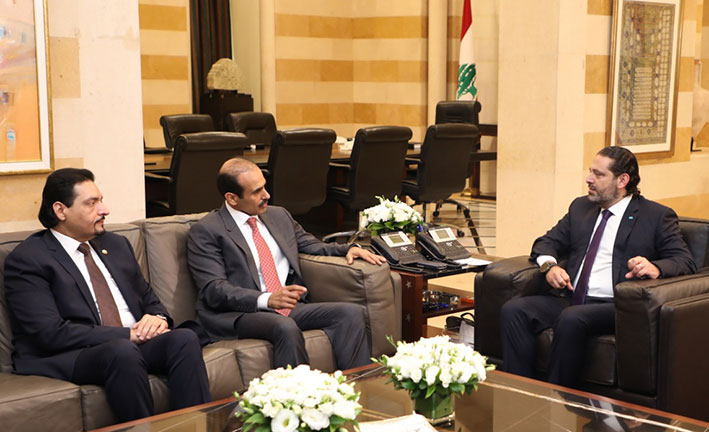 الحريري عرض مع الكعبي سبل  تعاون لبنان وقطر في مجال الطاقة