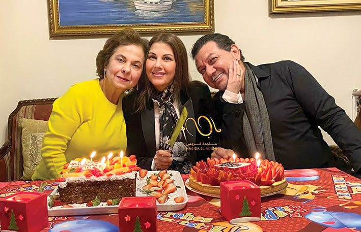 عيد ميلاد ماجدة الرومي وسط عائلتها