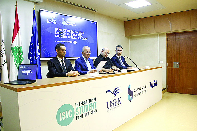 بنك بيروت وجامعة الروح القدس الكسليك يطلقان مبادرة طلابيّة رياديّة بالشراكة مع Visa وISIC 