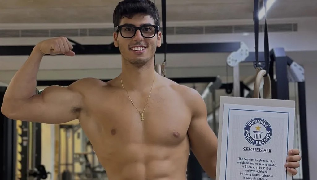 اللبناني رودي كلّاس يدخل موسوعة غينيس بأثقل تمرين “Ring Muscle-Up” في العالم