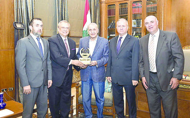 حبيب يسلّم برّي اليوبيل الذهبي لمصرف الإسكان ويعلن عن مشروع بواكب المرحلة