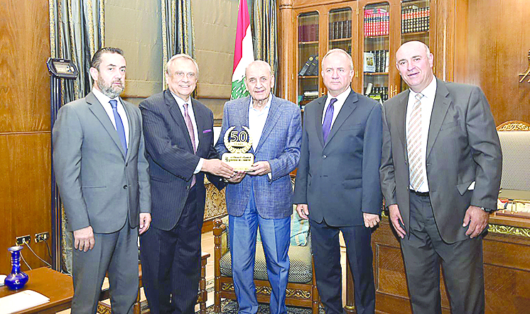 حبيب يسلّم برّي اليوبيل الذهبي لمصرف الإسكان ويعلن عن مشروع بواكب المرحلة