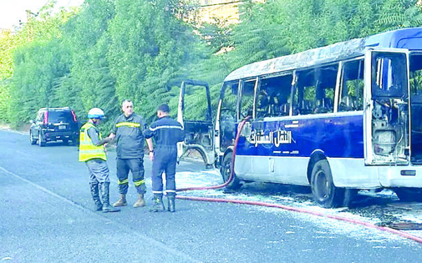 إحتراق حافلة على أوتوستراد جونية وقتيلان و7 جرحى في حوادث سير