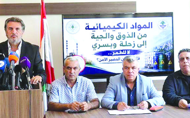 مؤتمر صحافي لتحالف الحوكمة الرشيدة ونقابة الكيميائيين عرض لمصير المواد الكيميائية