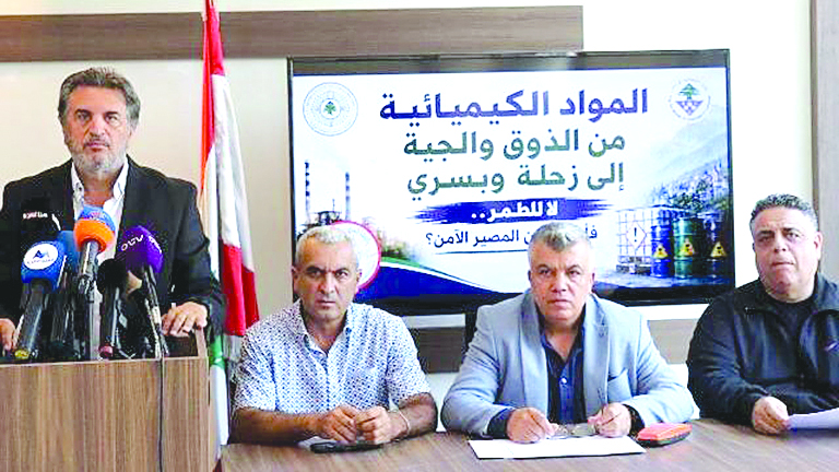 مؤتمر صحافي لتحالف الحوكمة الرشيدة ونقابة الكيميائيين عرض لمصير المواد الكيميائية